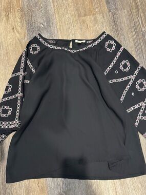 Mi Ami Embroidered Black Women’s Blouse